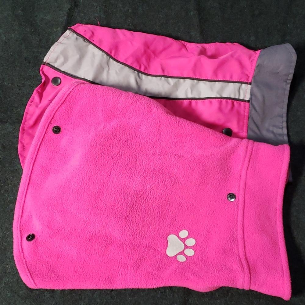 Hot Pink Nylon Reflecting Coat with Coordinating Fleece Coat for Small…